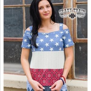 Crazy Train Bless It Americana Top